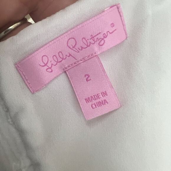 Lilly Pulitzer Shelli Stretch Shift Dress Resort White Pineapple Jacquard Size 2 - Picture 5 of 8